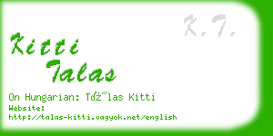 kitti talas business card